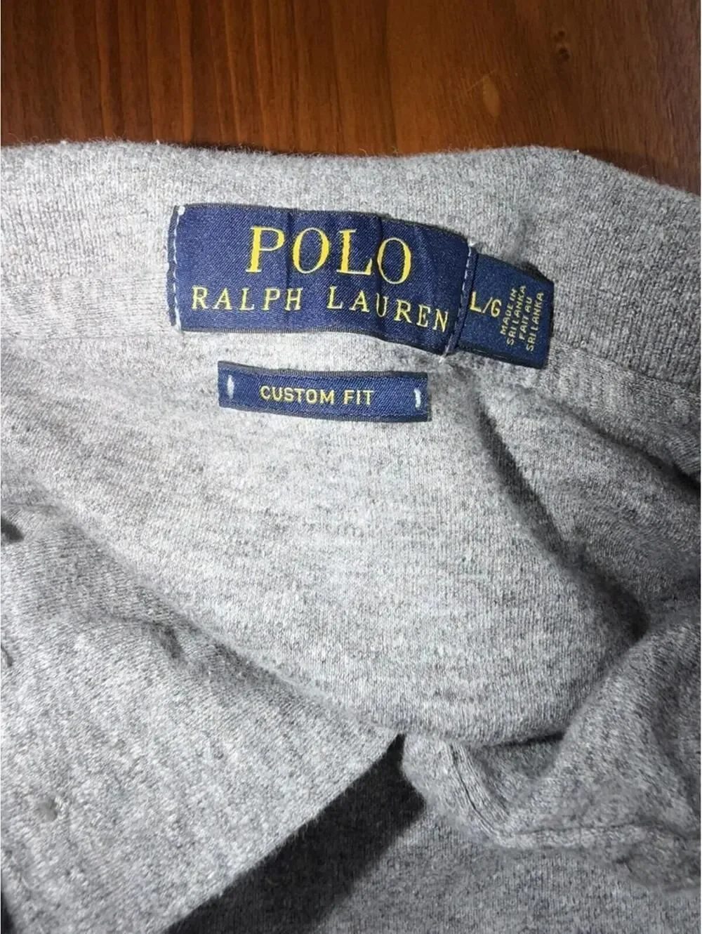 Polo Ralph Lauren Custom Fit Gray Short Sleeve Polo Shirt - Size Large